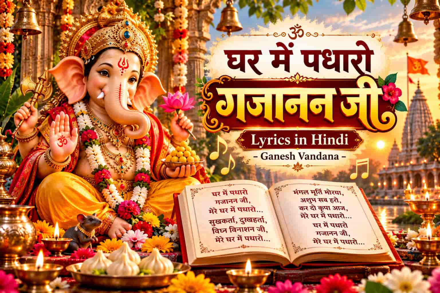 Ghar Mein Padharo Gajananji Lyrics